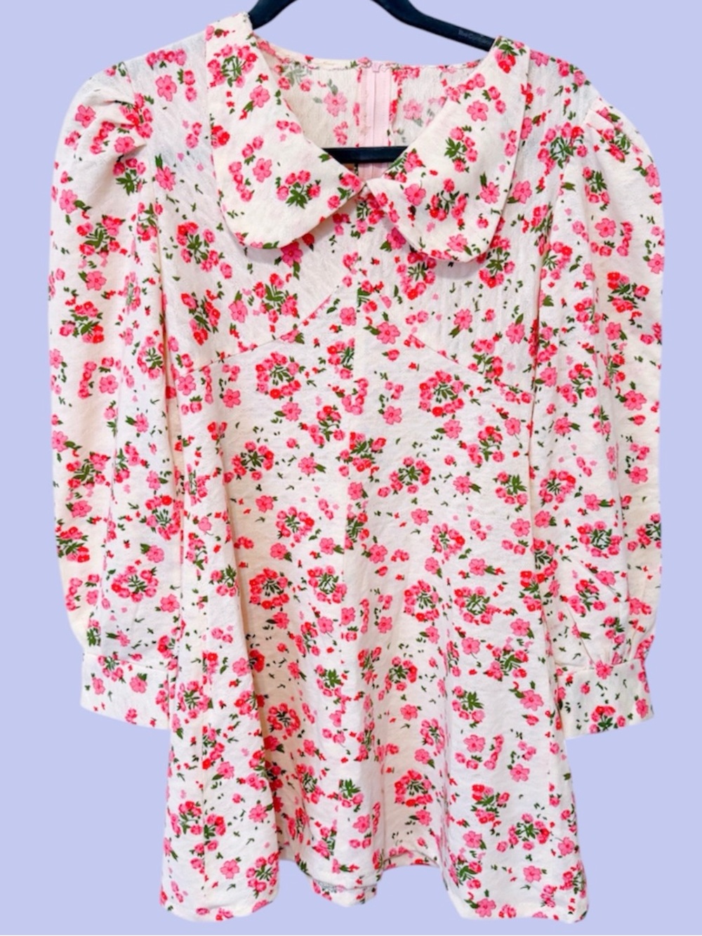 Vintage floral long sleeve babydoll dress